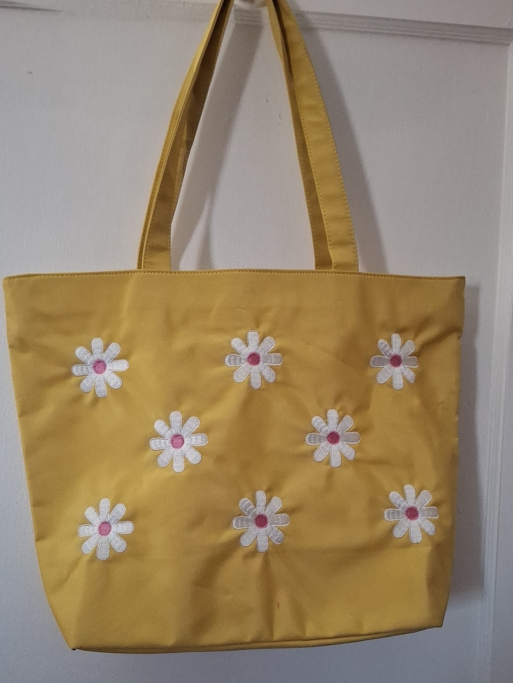Yellow Daisy Embroidered Tote Bag - Women Bags